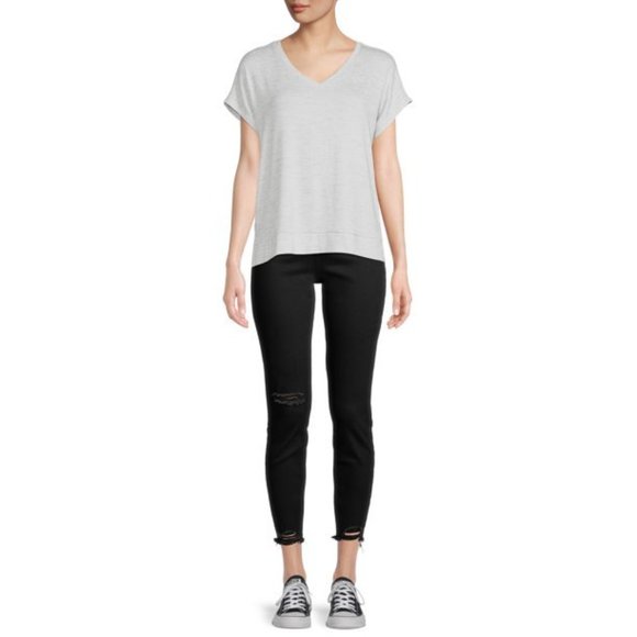 Time and Tru Women's Short Sleeve Textured Top - Picture 1 of 5